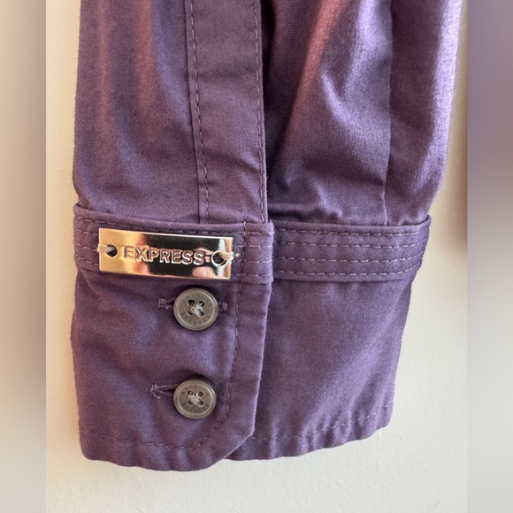 Express Purple Fitted Button-Down Shirt - Picture 7 of 15